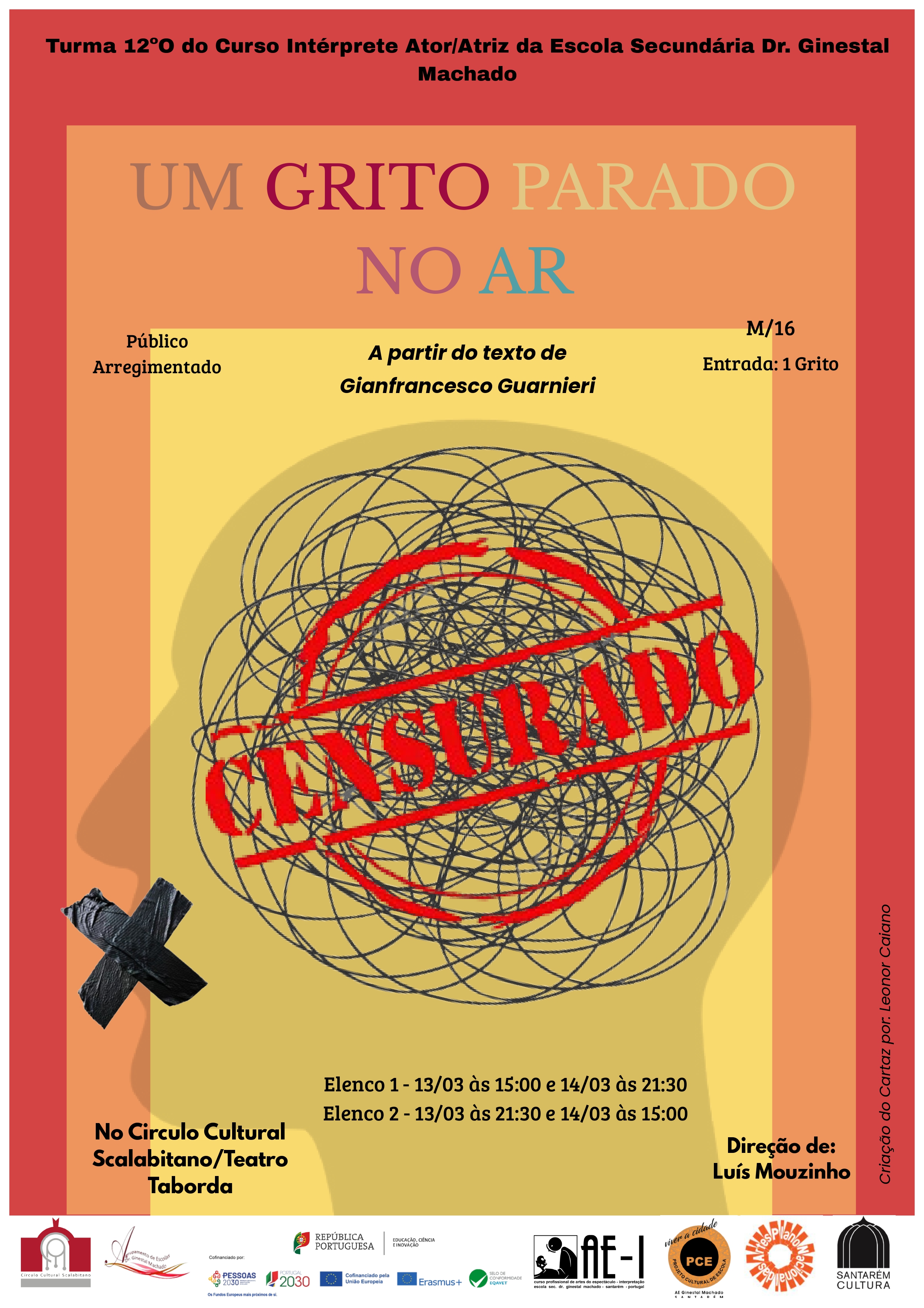 Cartaz do espetáculo Um Grito Parado no Ar